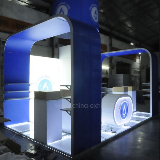 Easy Assemble 3X6 Isla específica Modular Stand de stand de exhibición portátil Mostrar con puerta