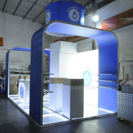 Easy Assemble 3X6 Isla específica Modular Stand de stand de exhibición portátil Mostrar con puerta