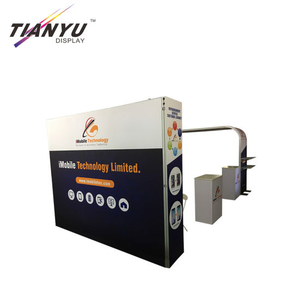 Comercio personalizado impreso aluminio cabina de la demostración 10X10FT portátil Telón de fondo de la tensión Photo Booth Tela mural de pantallas